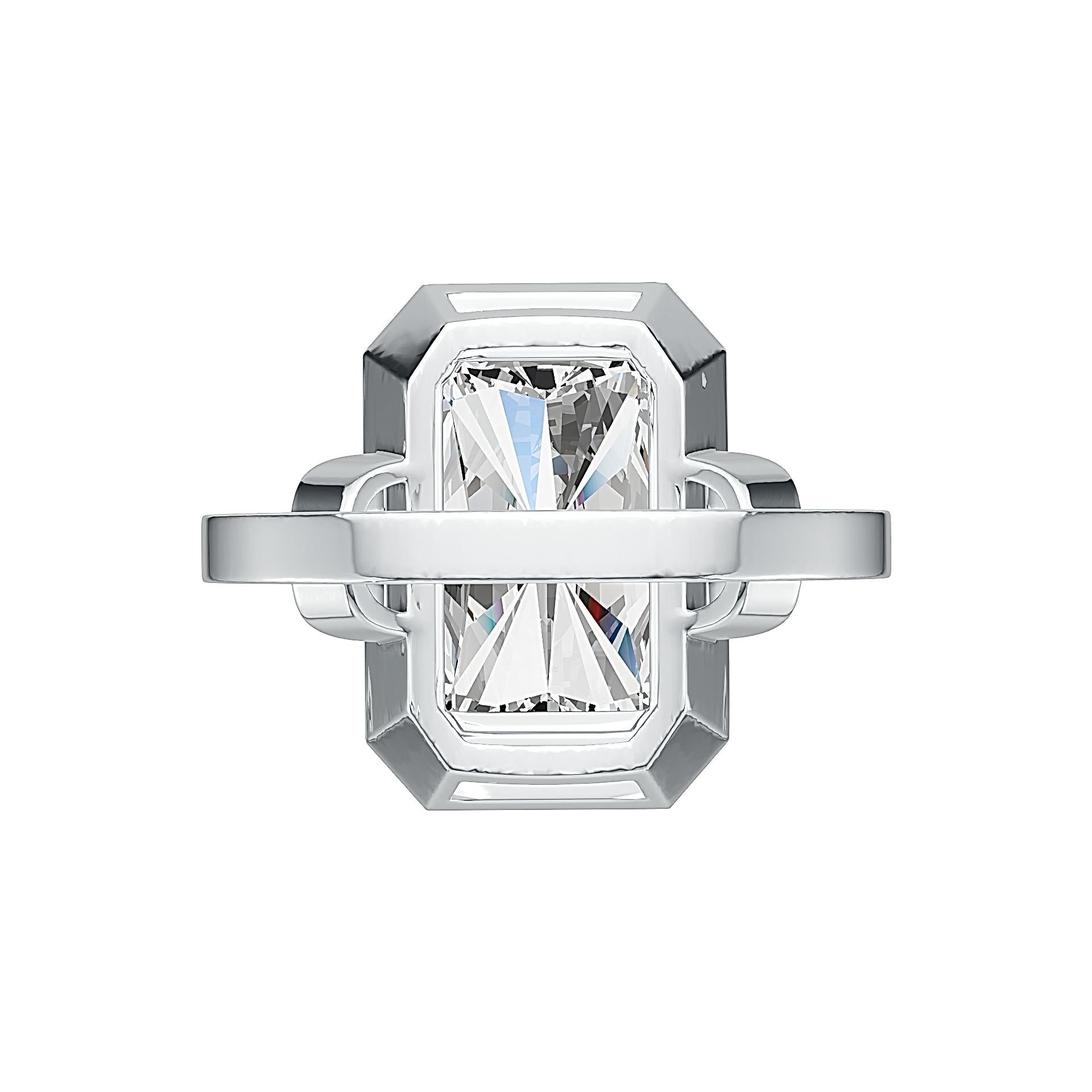 Sterling Silver Semi Mount Ring Setting Emerald OCT 14x8mm Halo White Topaz Syzjewelry