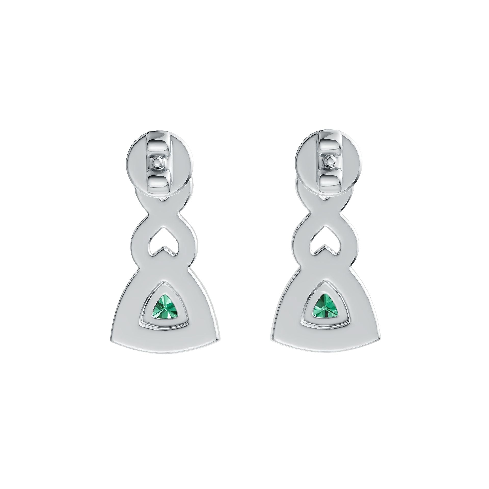 Sterling Silver Semi Mount Earrings Setting Trillion TL 4X4mm with White Topaz DHJ
