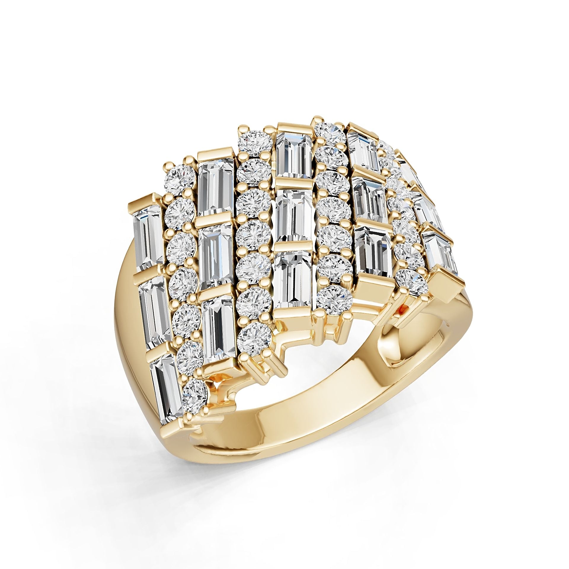 14K Gold Semi Mount Ring Setting Round Ro 4x2mm Diamond Accent Syz Jewelry