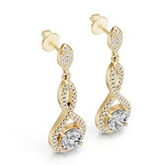 14K Gold Semi Mount Earrings Setting Round Ro 6x6mm Diamond Accent Syz Jewelry