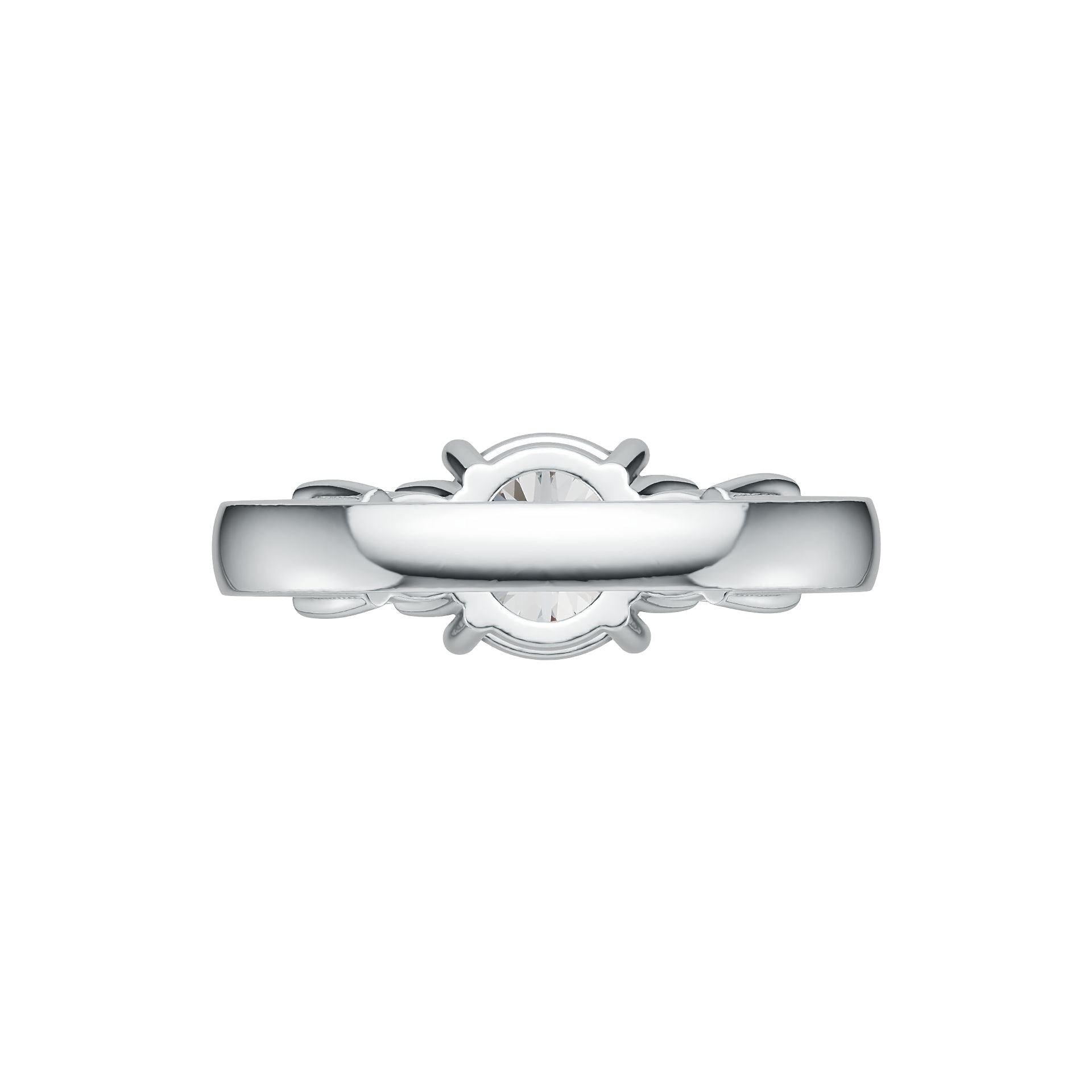 Sterling Silver Semi Mount Ring Setting Round RD 8x8mm OV 6x4mm 3-Stone Ring DHJ