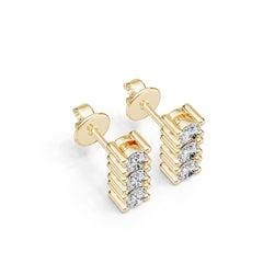 Platinum Semi Mount Earrings Setting Round Ro 2x2mm Diamond Accent Syz Jewelry