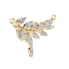 10K Gold Semi Mount Pendant Setting Marquise Ma 5x2mm Moissanite Accent Syz Jewelry