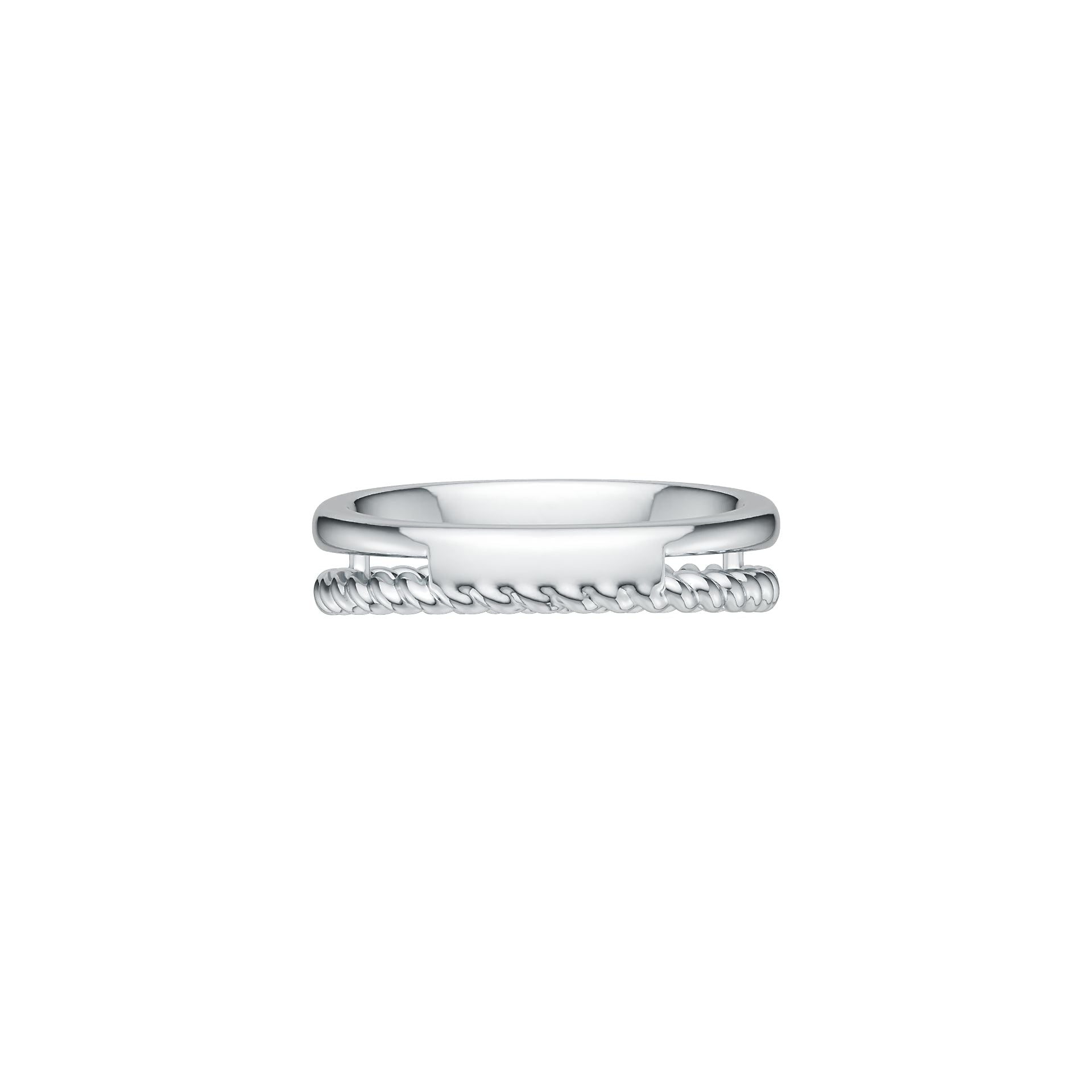 14K Gold Ring Double Band Twisted Rope Theme DHJ