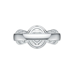 18K Gold Ring with or Moissanite Heart Theme Twisted Band Diamond Accent DHJ