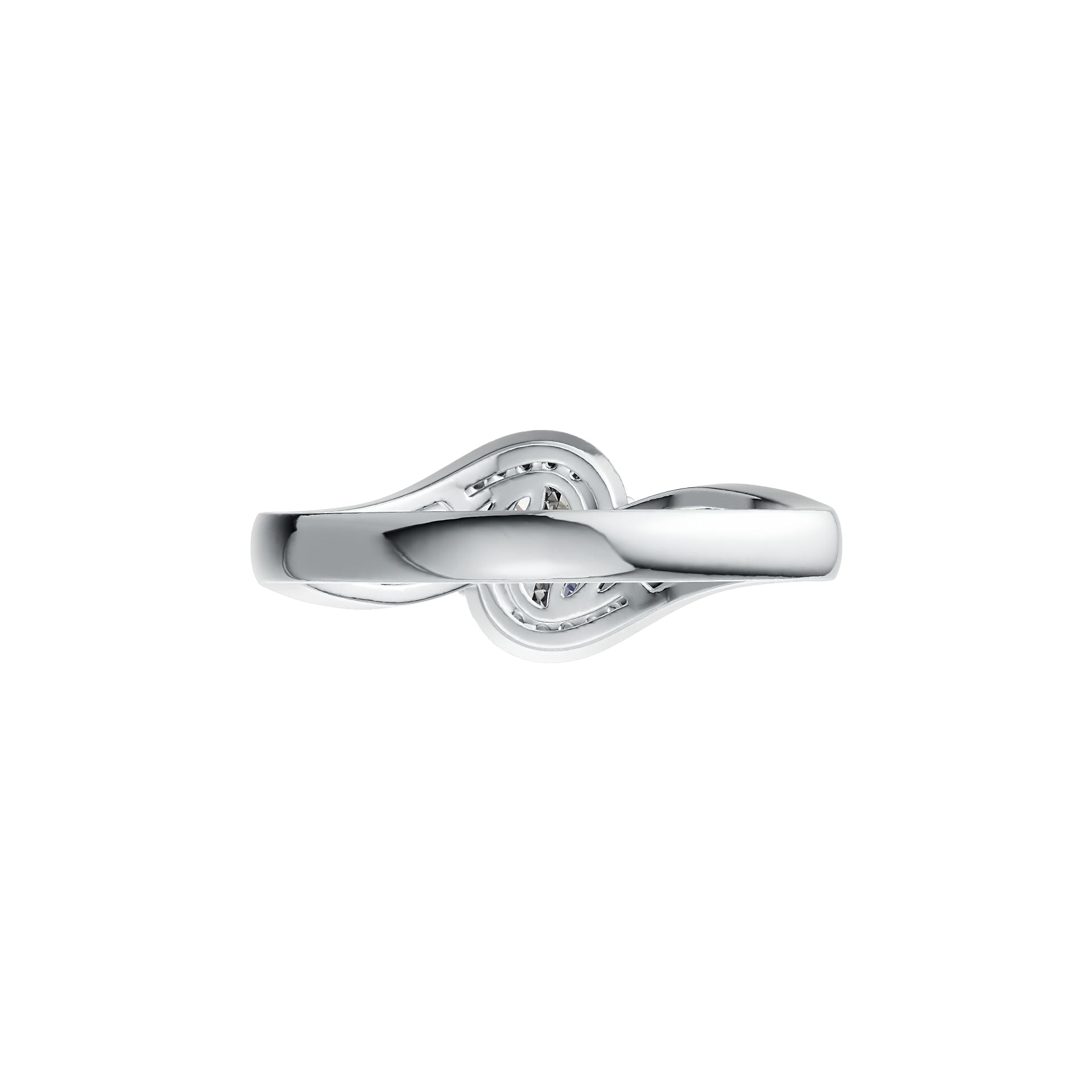 18K Gold Semi Mount Ring Setting Oval OV 7X5mm 3 Stones Bypass Ring Diamond Accent DHJ