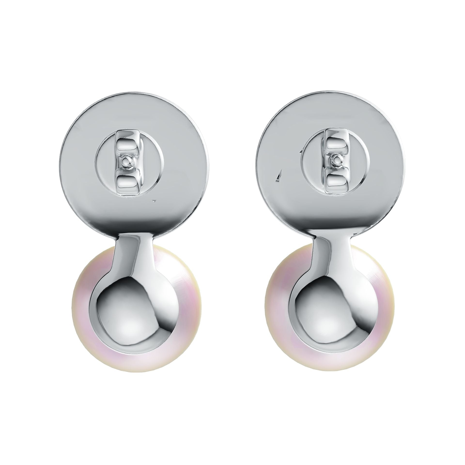 Platinum Semi Mount Earrings Setting Round RD 9x9mm RD Cab 6X6mm DHJ