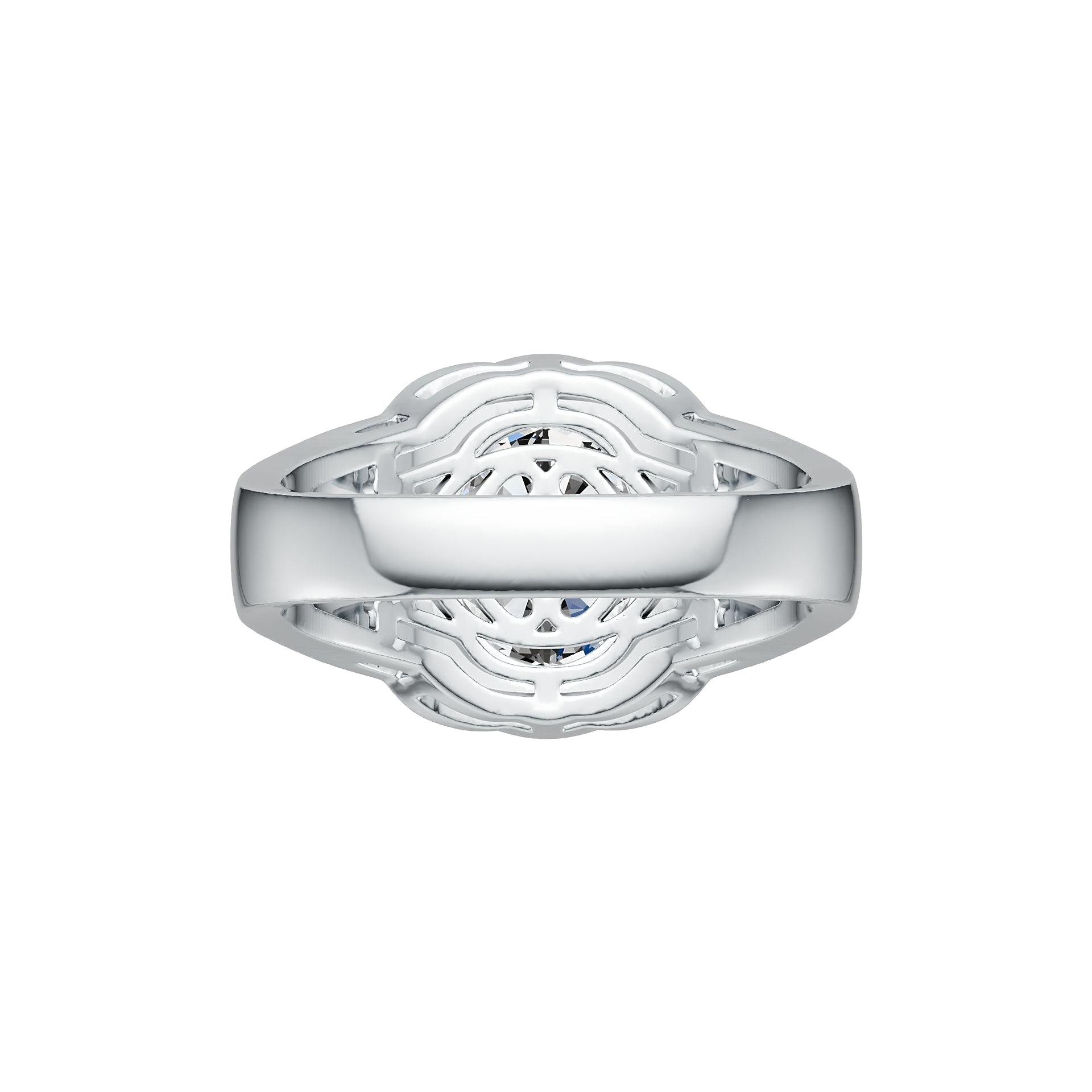 Sterling Silver Semi Mount Ring Setting Oval OV 12X10mm PE 6X4mm DHJ