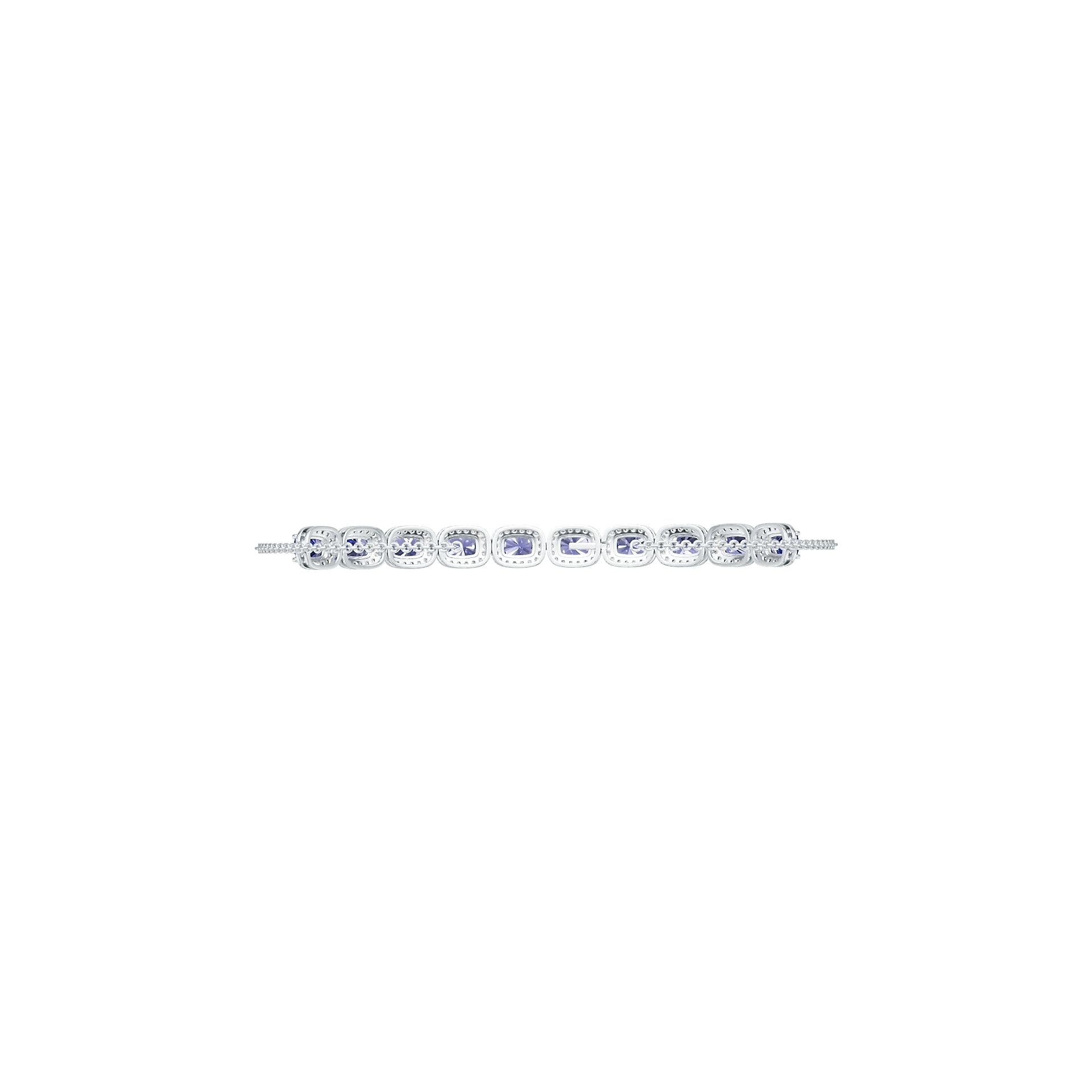 Sterling Silver Semi Mount Bracelet Setting Cushion Cu 7x5mm Syzjewelry