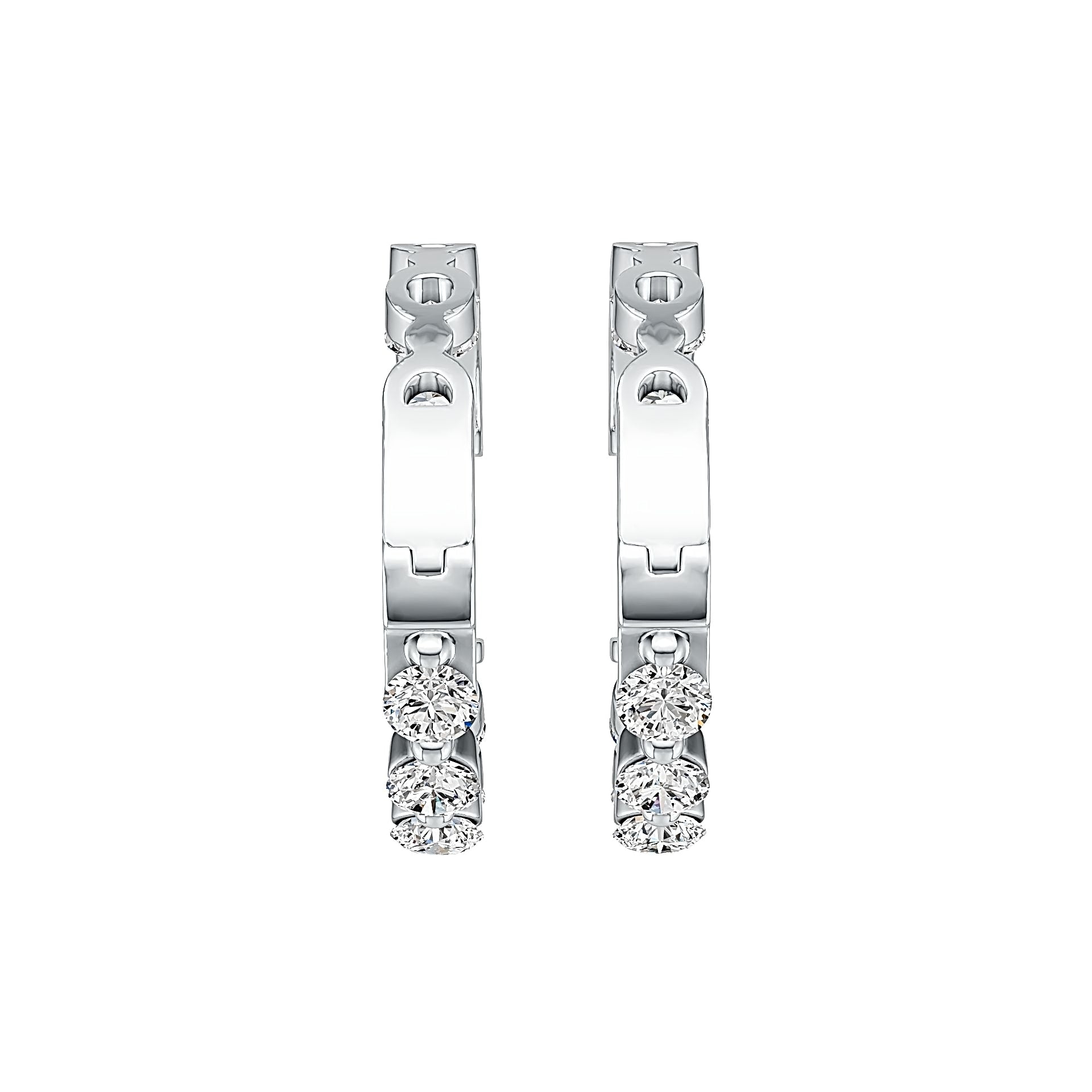 Sterling Silver Hoop Earrings with White Topaz or Moissanite Syzjewelry