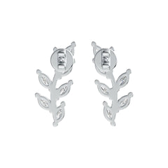 14K Gold Semi Mount Earrings Setting Marquise MQ 4X2mm Vine Leaf Theme DHJ