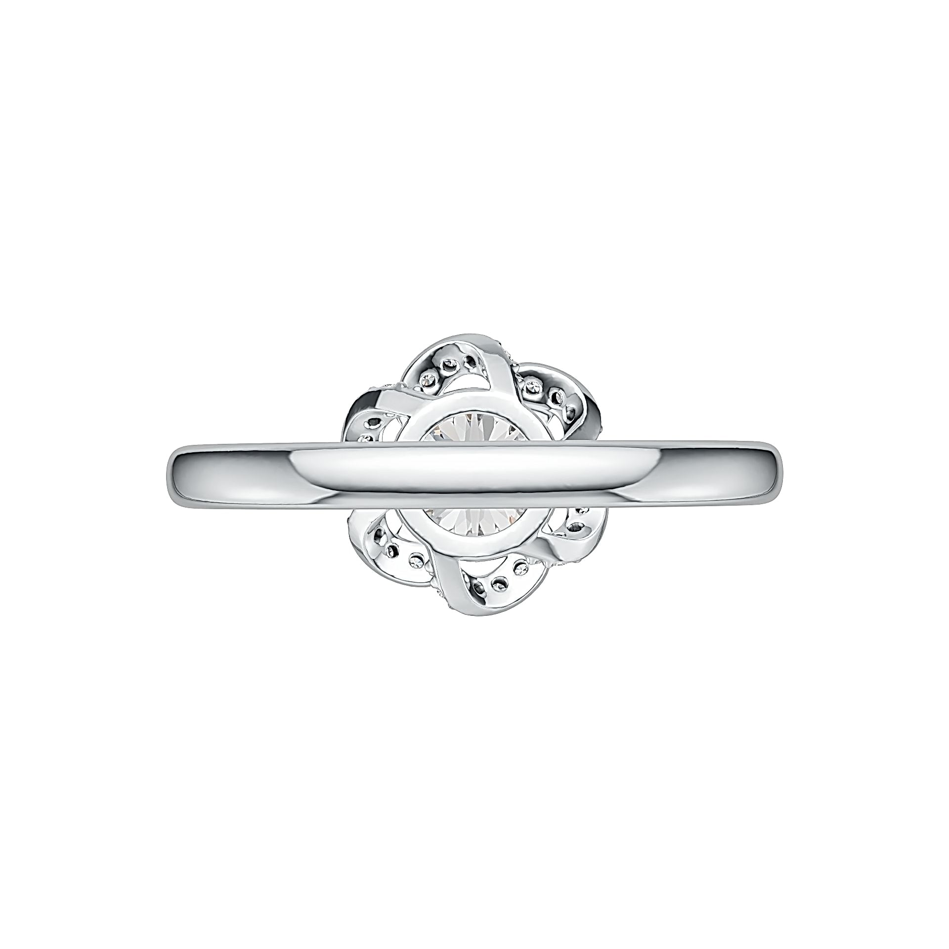 Sterling Silver Semi Mount Ring Setting Round RD 6x6mm Halo Flower Ring Syzjewelry