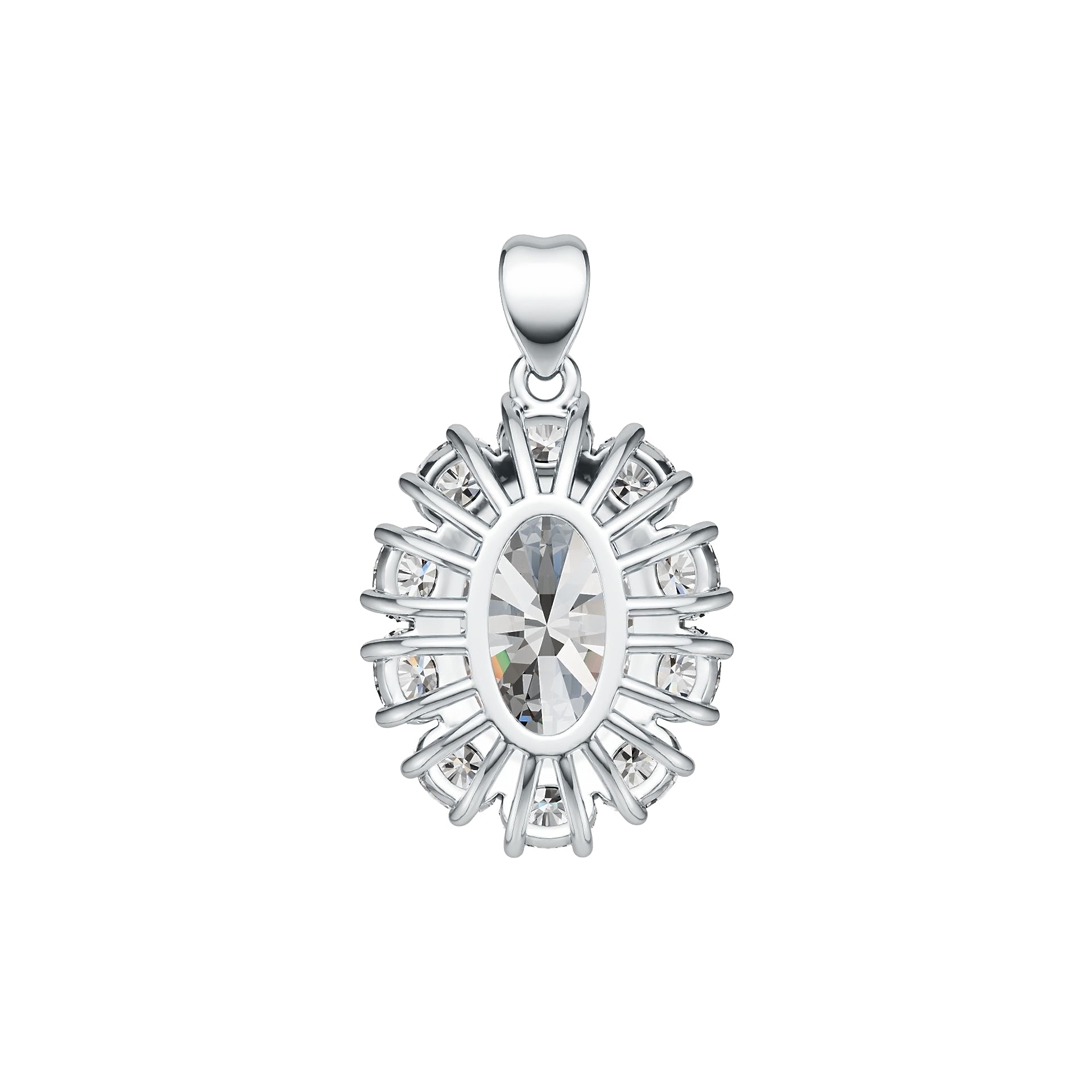 Sterling Silver Semi Mount Pendant Setting Oval OV 14X10mm DHJ
