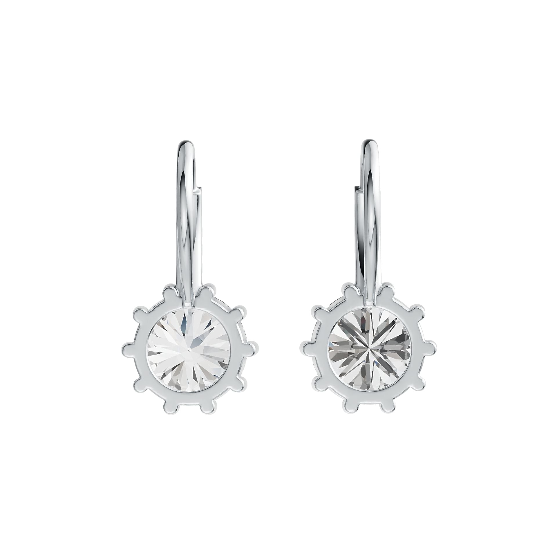 18K Gold Semi Mount Earrings Setting Round RD 8x8mm Diamond Accent DHJ