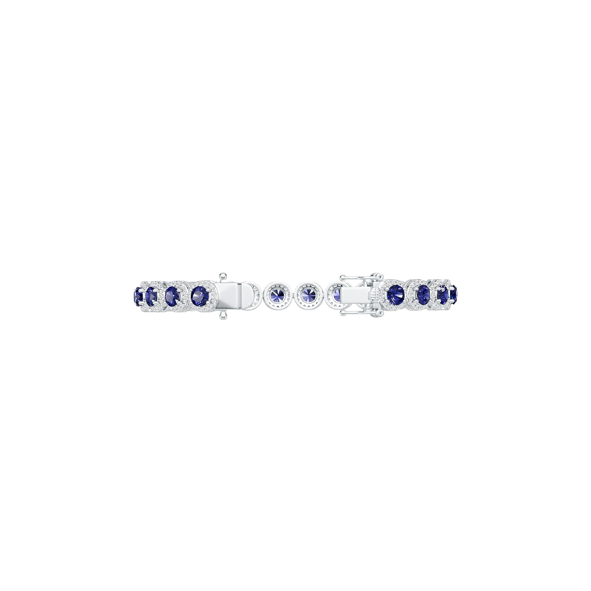 Sterling Silver Semi Mount Bracelet Setting Round RD 5x5mm Halo Syzjewelry
