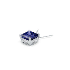 Sterling Silver Semi Mount Pendant Setting Princess Pr 18x18mm Syzjewelry