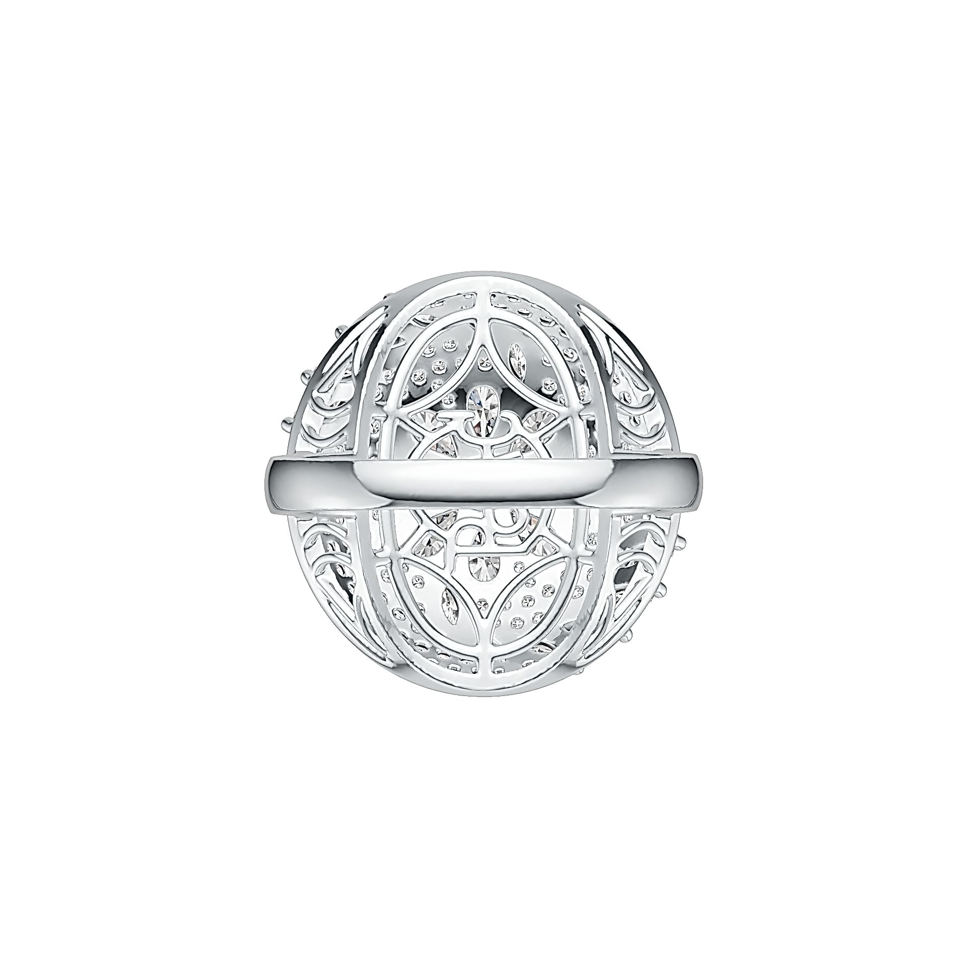 14K Gold Cluster Cocktail Ring with White Topaz or Moissanite Diamond Accent DHJ