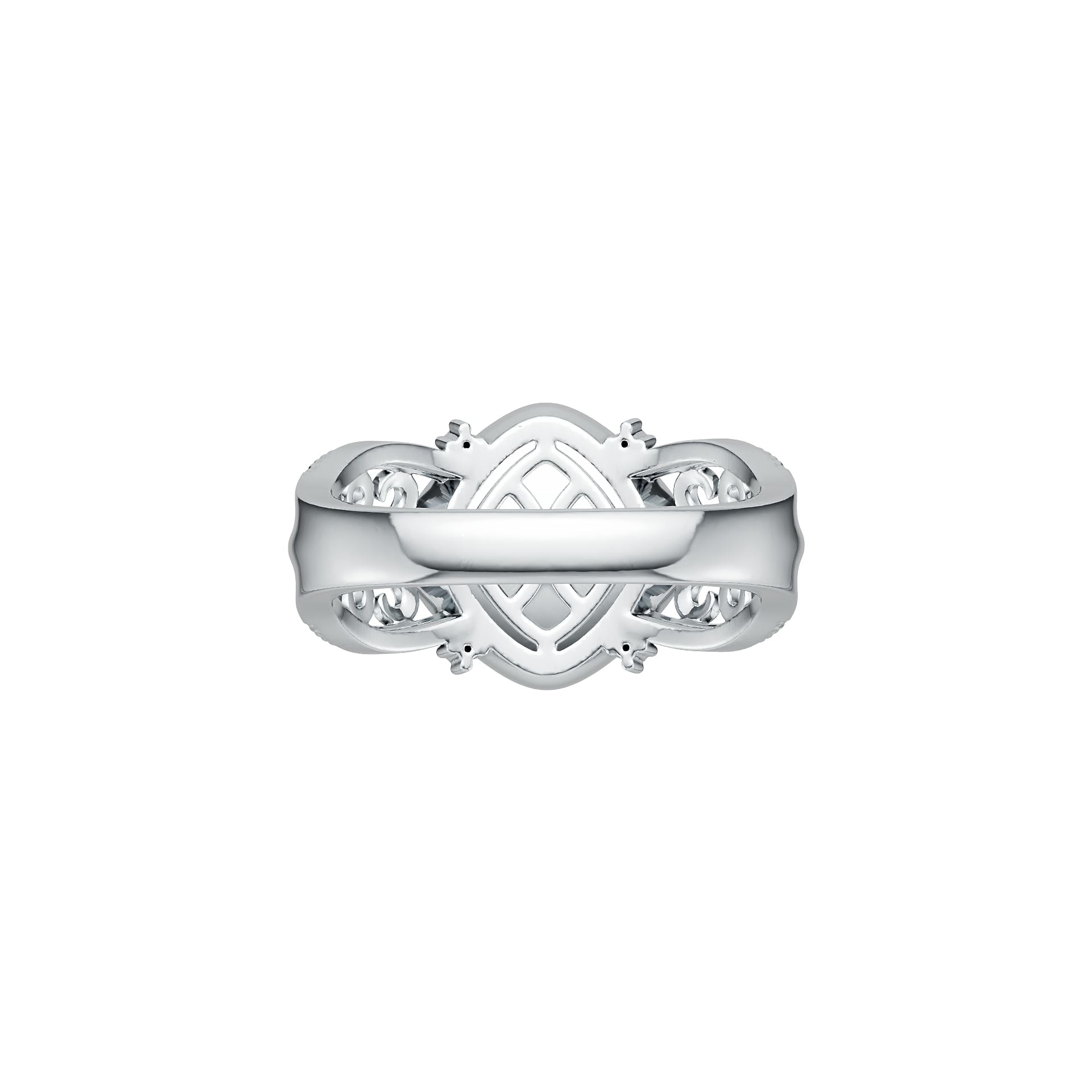 18K Gold Semi Mount Ring Setting Cushion CU 10X10mm Cabochon Diamond Accent DHJ