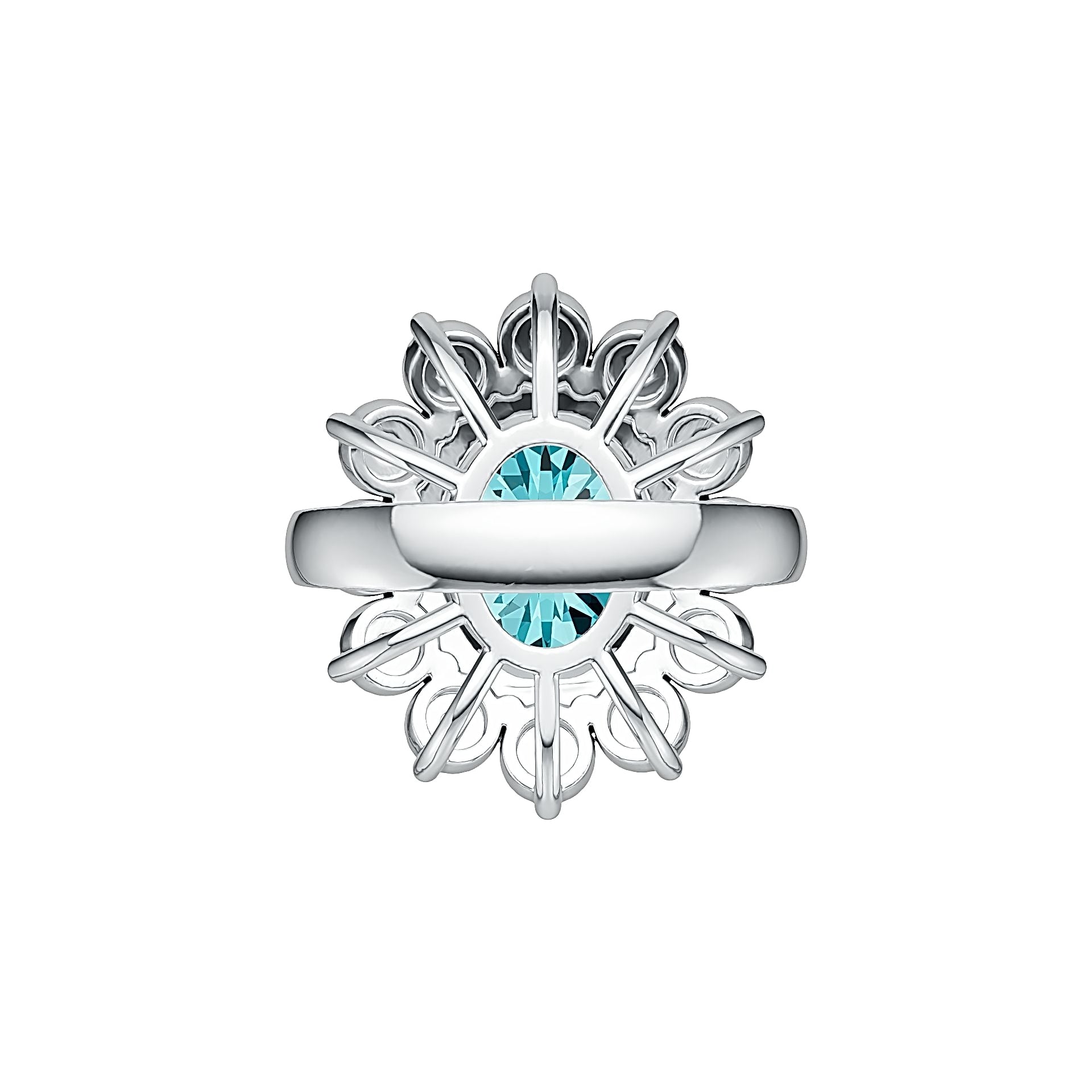 Sterling Silver Semi Mount Ring Setting Oval OV 12X10mm Halo Cocktail Ring DHJ