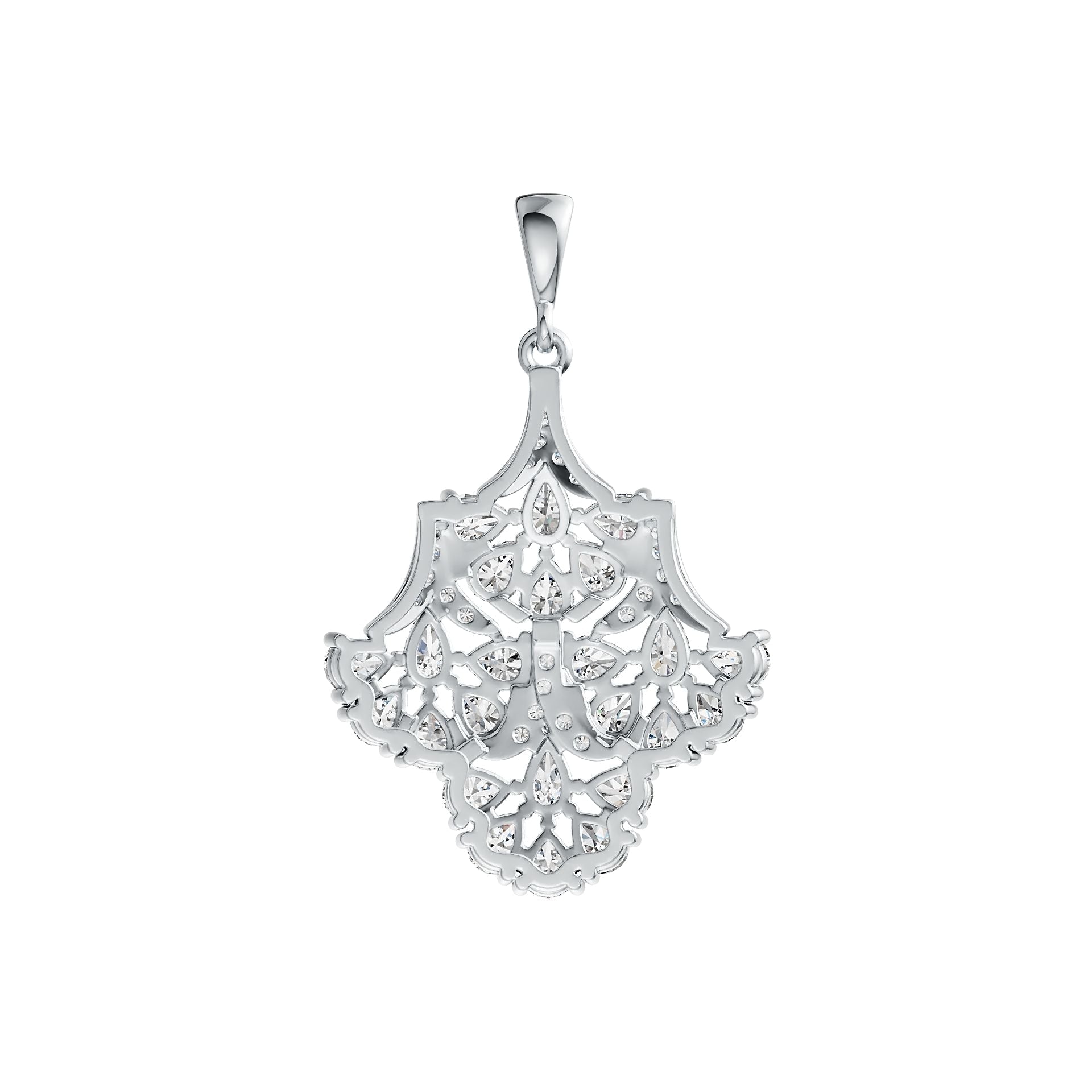18K Gold Semi Mount Pendant Setting Pear PE 4x3mm PE 5x3mm Diamond Accent DHJ