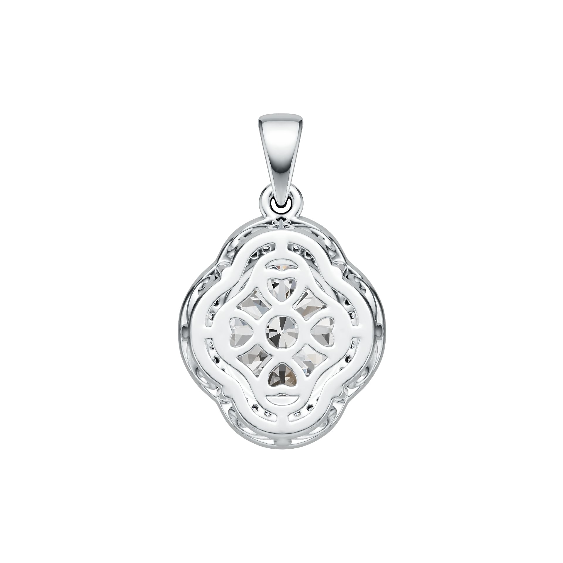 10K Gold Semi Mount Pendant Setting Oval OV 12X10mm Halo Moissanite Accent DHJ