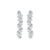Sterling Silver Semi Mount Earrings Setting Oval OV 5X4mm with White Topaz DHJ