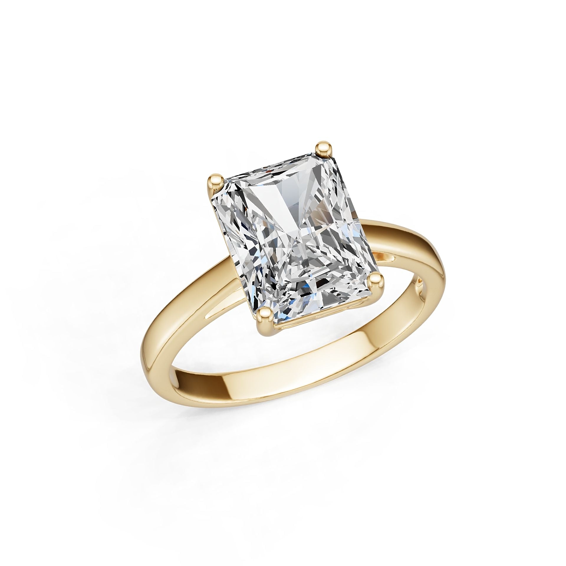 10K Gold Semi Mount Ring Setting Emerald Em 10x8mm Moissanite Accent Syz Jewelry