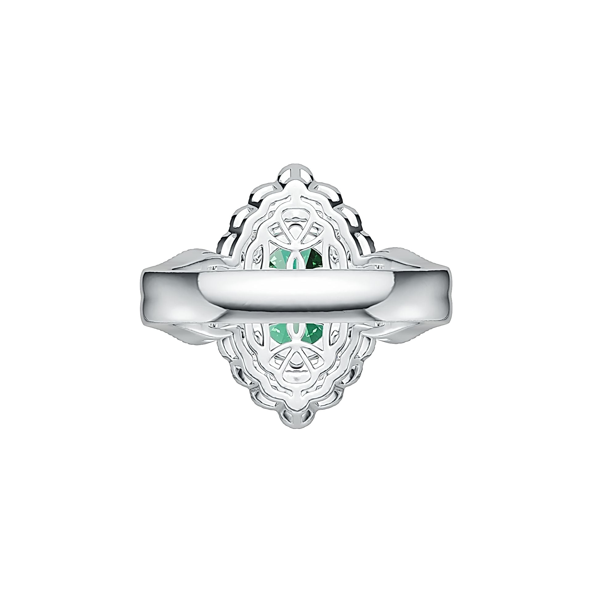 Platinum Semi Mount Ring Setting Oval OV 10X8mm Halo Diamond Accent DHJ