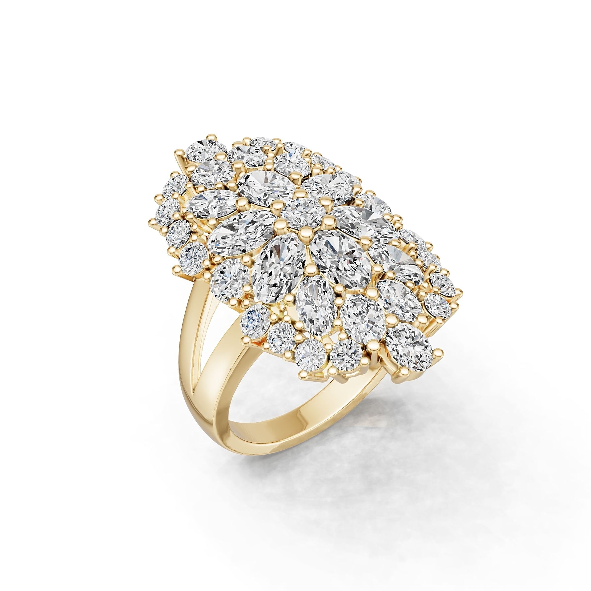 14K Gold Semi Mount Ring Setting Round Ro 6x4mm Diamond Accent Syz Jewelry