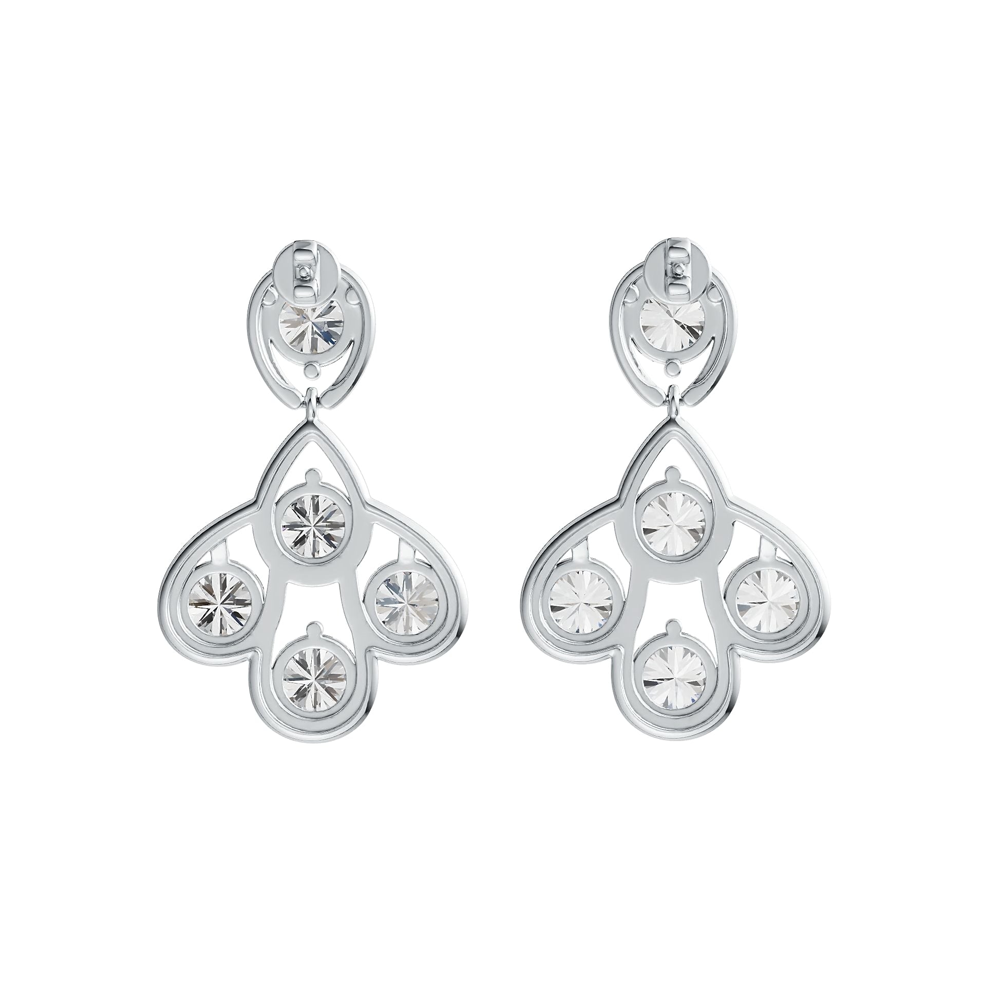 Sterling Silver Semi Mount Earrings Setting Round RD 6x6mm DHJ