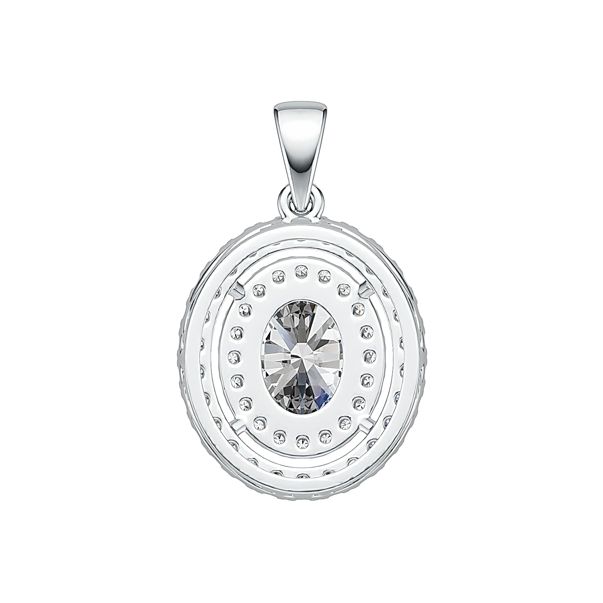 14K Gold Semi Mount Pendant Setting Oval OV 9x7mm Diamond Accent DHJ