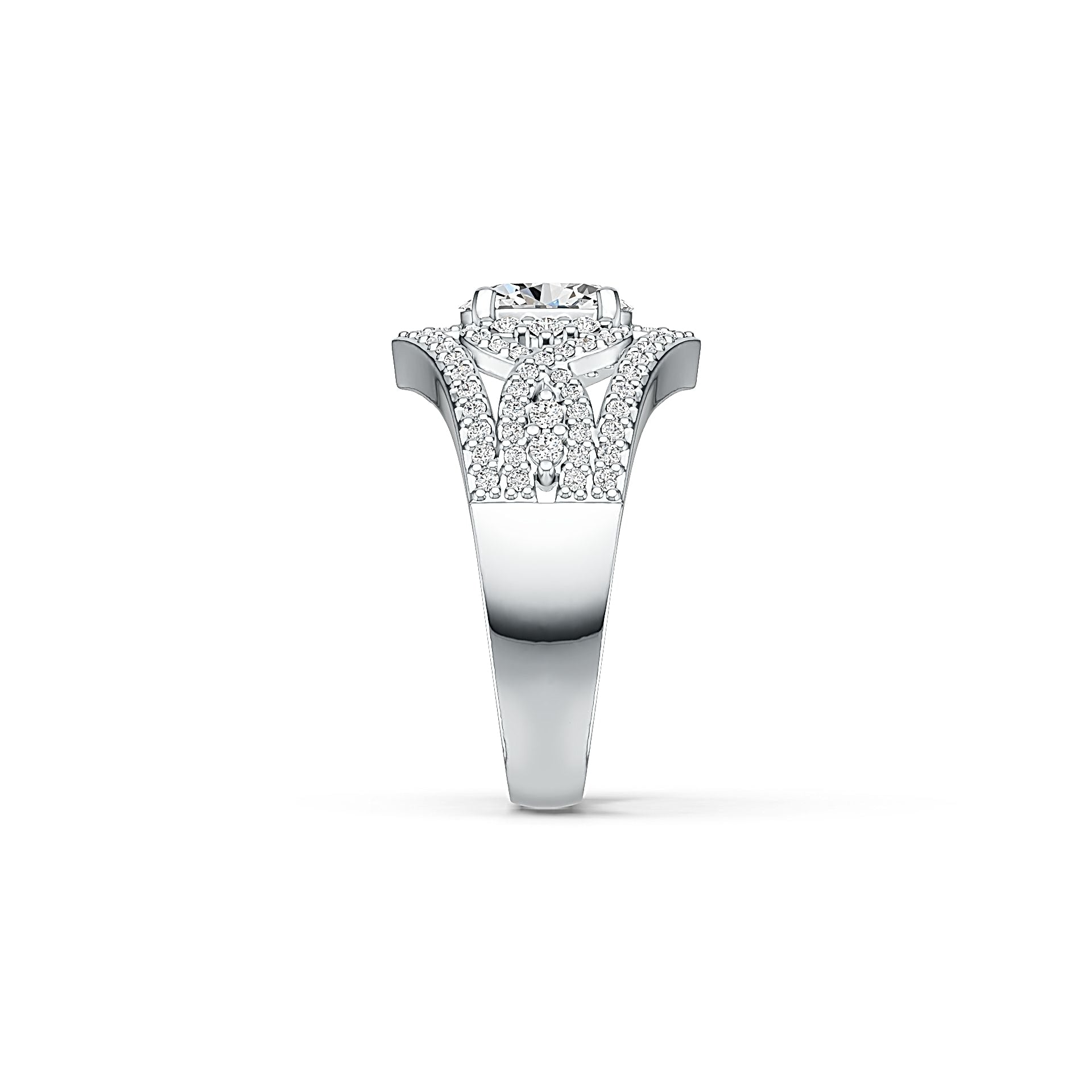 Platinum Semi Mount Ring Setting Oval OV 8X6mm Diamond Accent DHJ