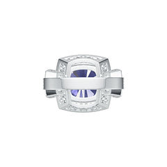 Sterling Silver Semi Mount Ring Setting Cushion CU 12X12mm with White Topaz - Syzjewelry