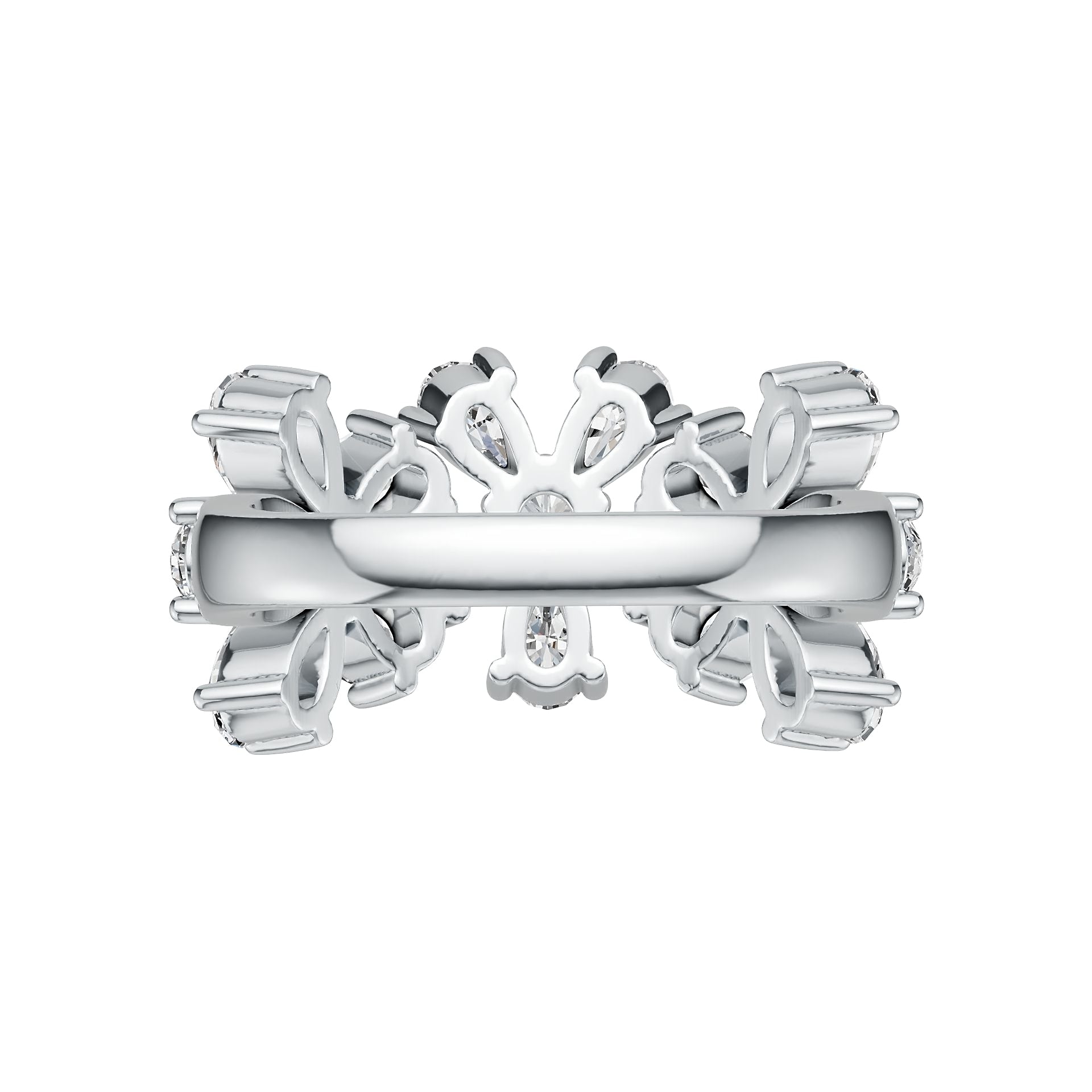 Sterling Silver Ring Flower Theme with White Topaz or Moissanite DHJ