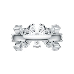 Sterling Silver Ring Flower Theme with White Topaz or Moissanite DHJ