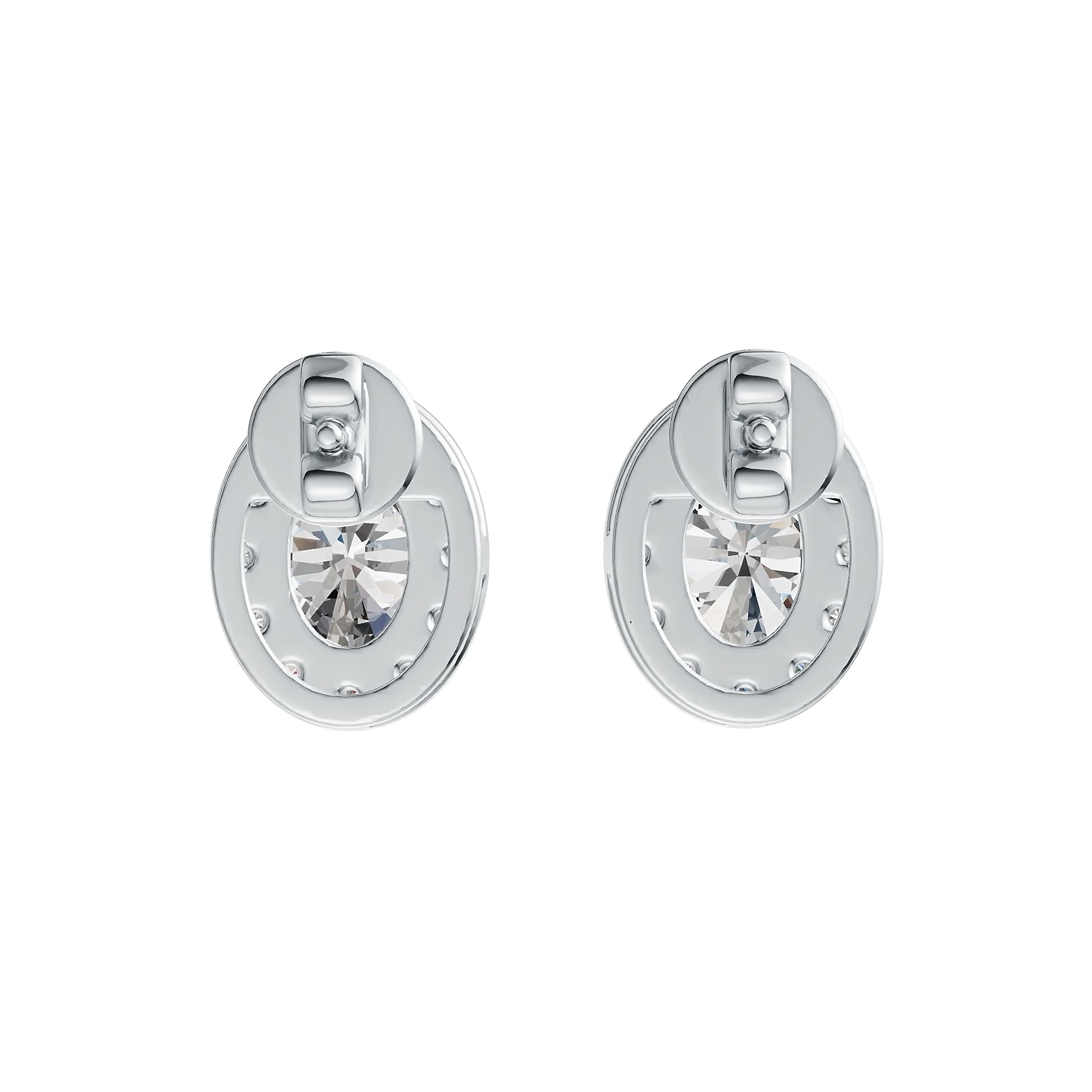 Sterling Silver Semi Mount Earrings Setting Oval OV 7X5mm Halo DHJ