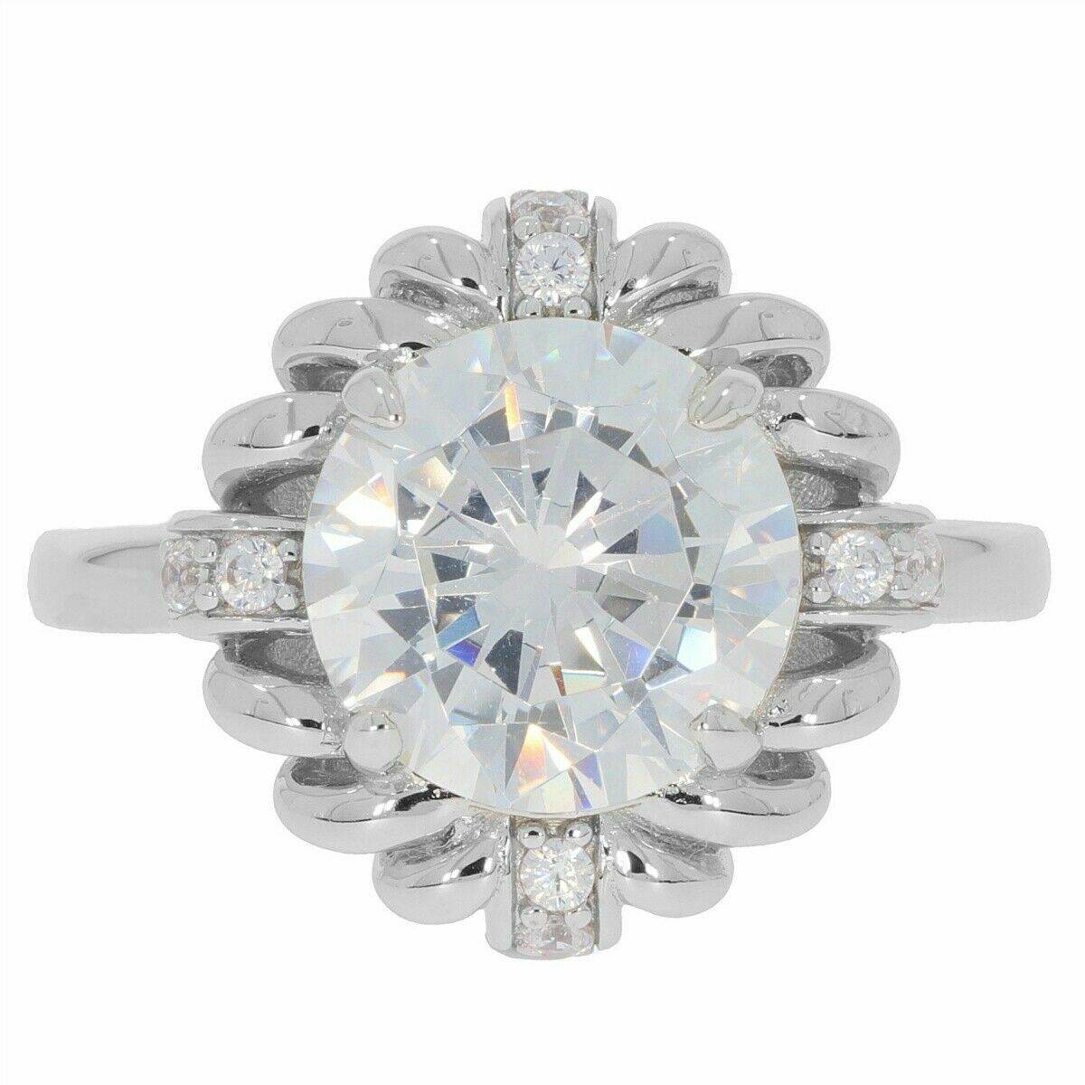 18K Gold Semi Mount Ring Setting Round RD 10x10mm Diamond Accent Syzjewelry