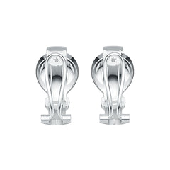 Sterling Silver Earrings Belt Buckle Theme with White Topaz or Moissanite