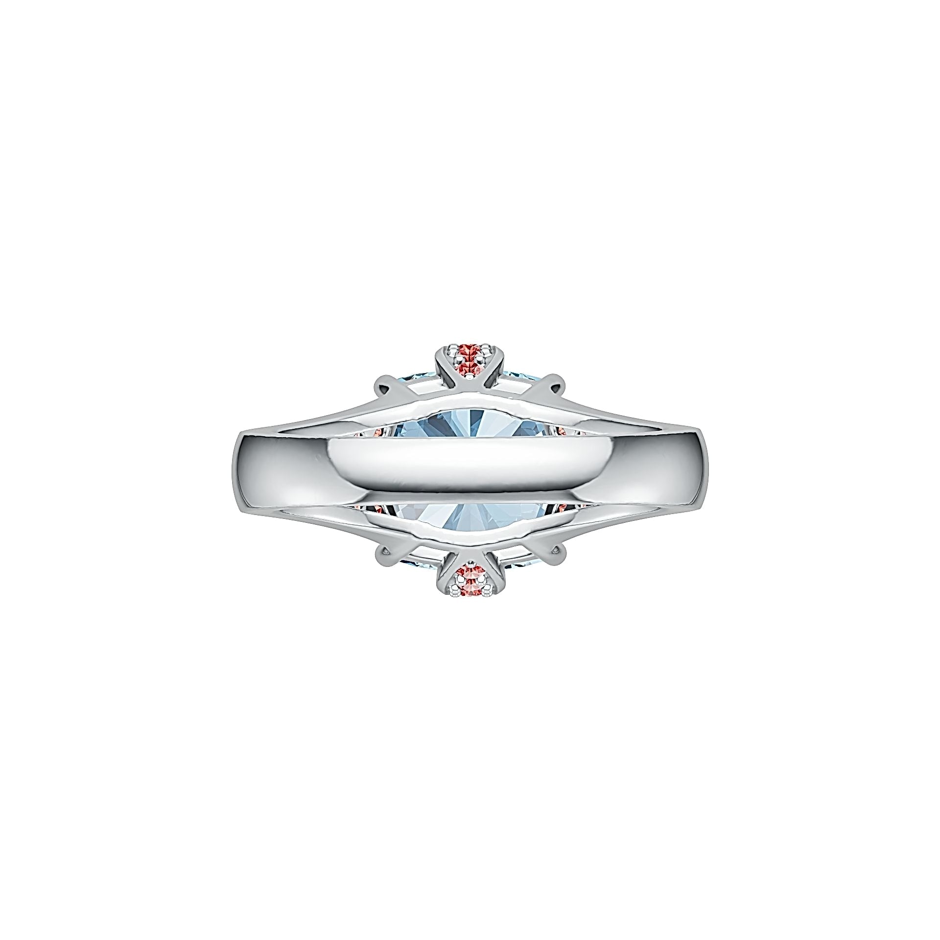 Platinum Semi Mount Ring Setting Cushion CU 10X10MM Diamond Accent DHJ