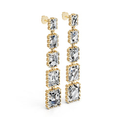 Platinum Semi Mount Earrings Setting Princess Pr 5x8mm Diamond Accent Syz Jewelry