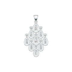 Sterling Silver Semi Mount Pendant Setting Pear PE 6X4mm PE 5X3mm DHJ