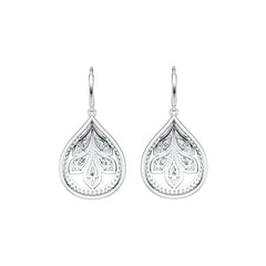 Platinum Semi Mount Earrings Setting Pear PE 5X3mm Diamond Accent DHJ