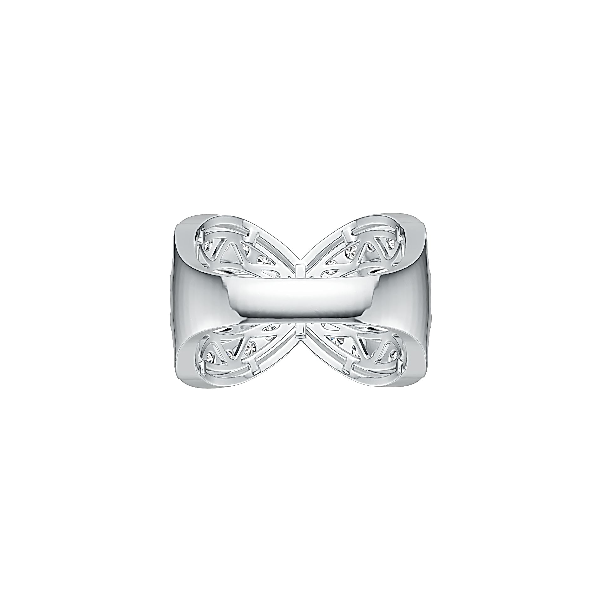 Sterling Silver Ring Multi-Row Crossover with White Topaz or Moissanite - Syzjewelry