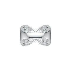 Sterling Silver Ring Multi-Row Crossover with White Topaz or Moissanite - Syzjewelry