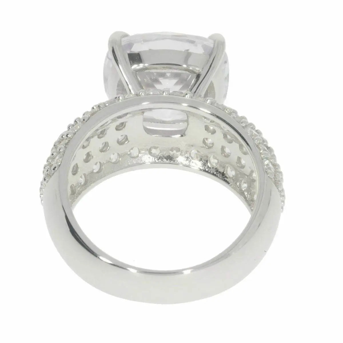 18K Gold Semi Mount Ring Setting Cushion CU 12X12mm Engagement Diamond Accent DHJ