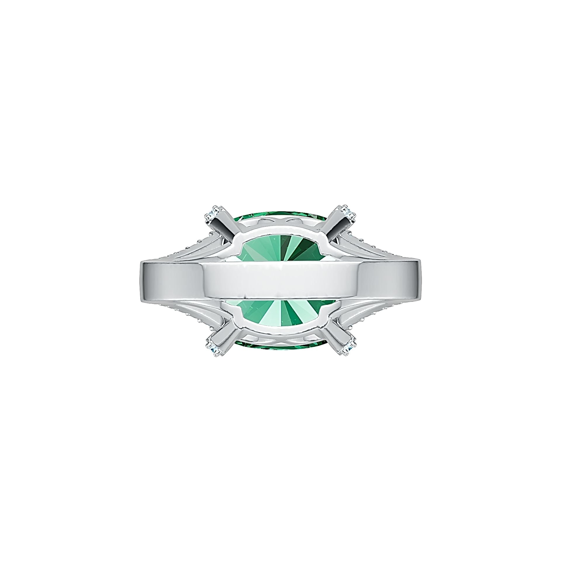 10K Gold Semi Mount Ring Setting Cushion CU 12X12MM TRI 5X5MM Moissanite Accent DHJ