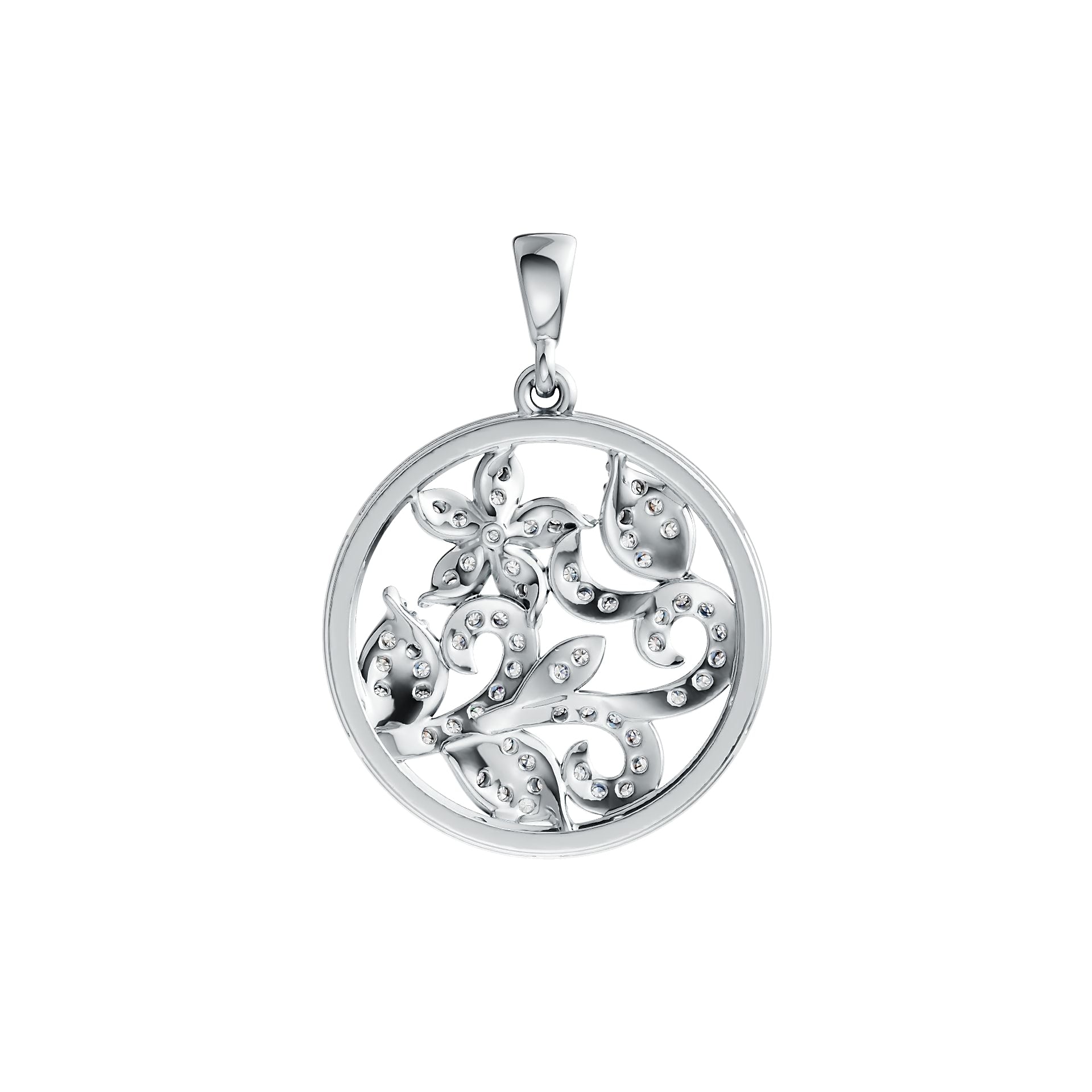 Sterling Silver Semi Mount Pendant Setting Round RD 1.25mm DHJ