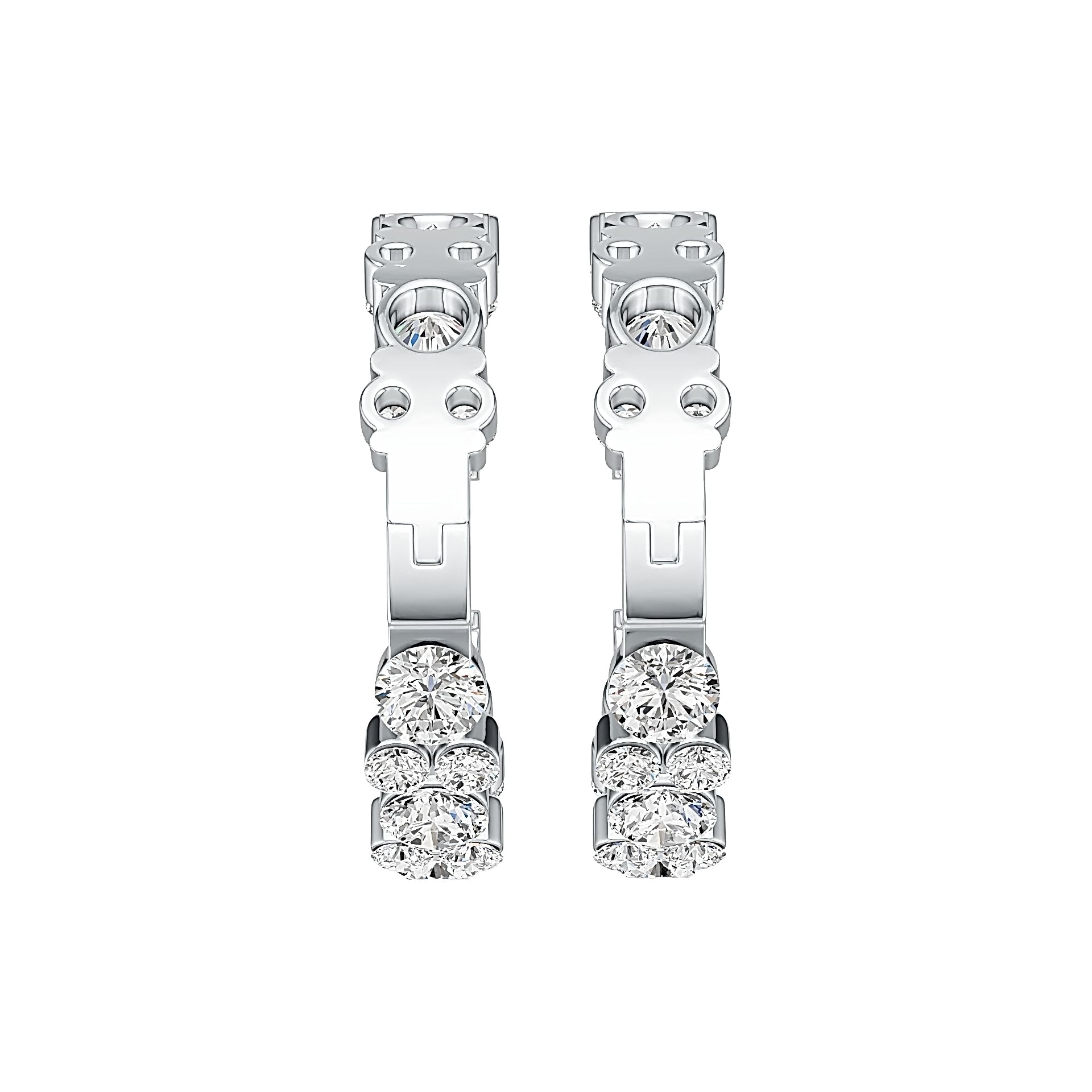 Sterling Silver Semi Mount Earrings Setting Round RD 5x5mm DHJ