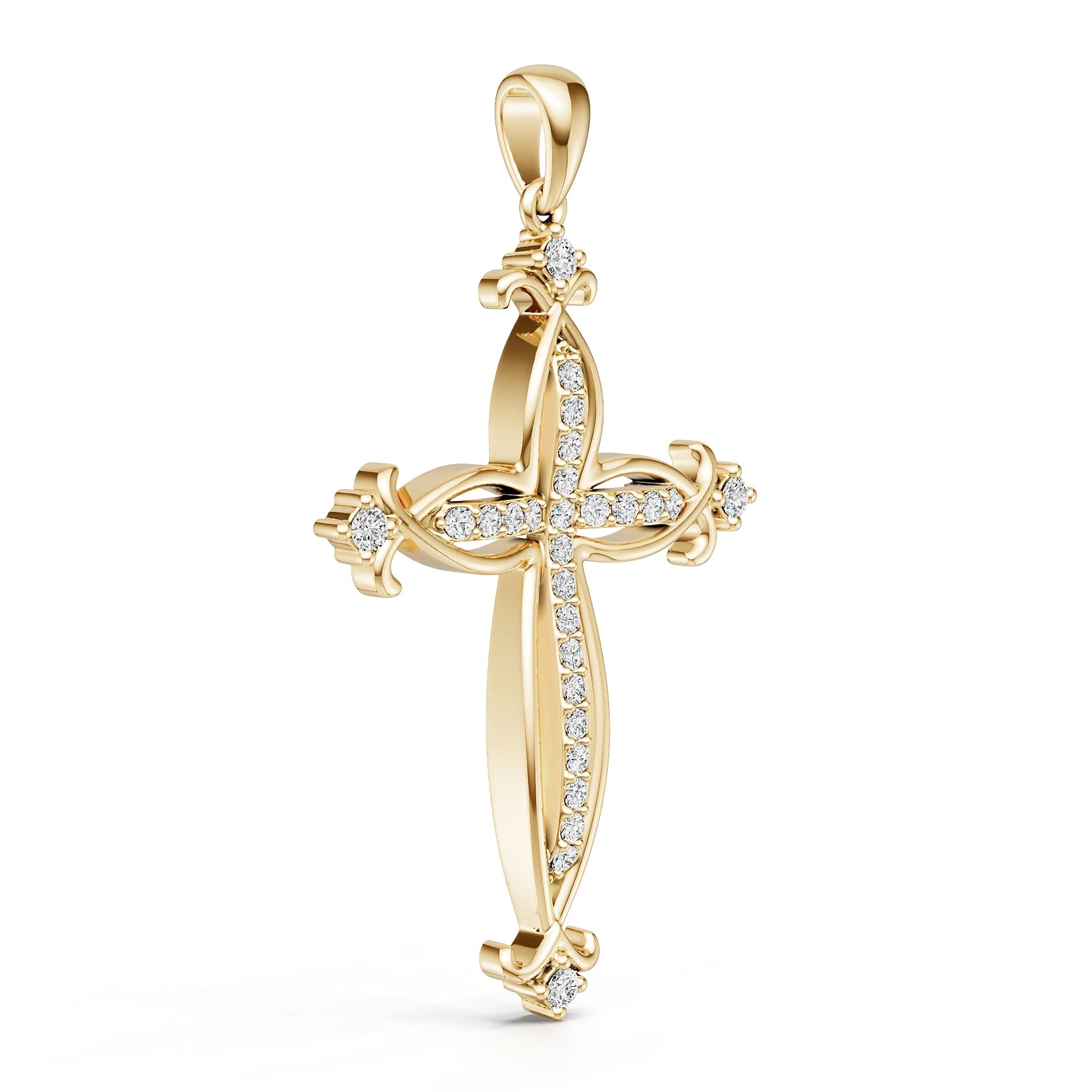14K Gold Semi Mount Pendant Setting Round Ro 6x6mm Diamond Accent Syz Jewelry