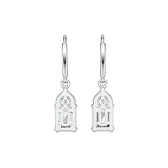 18K Gold Semi Mount Earrings Setting Emerald OCT 8X6mm Diamond Accent DHJ